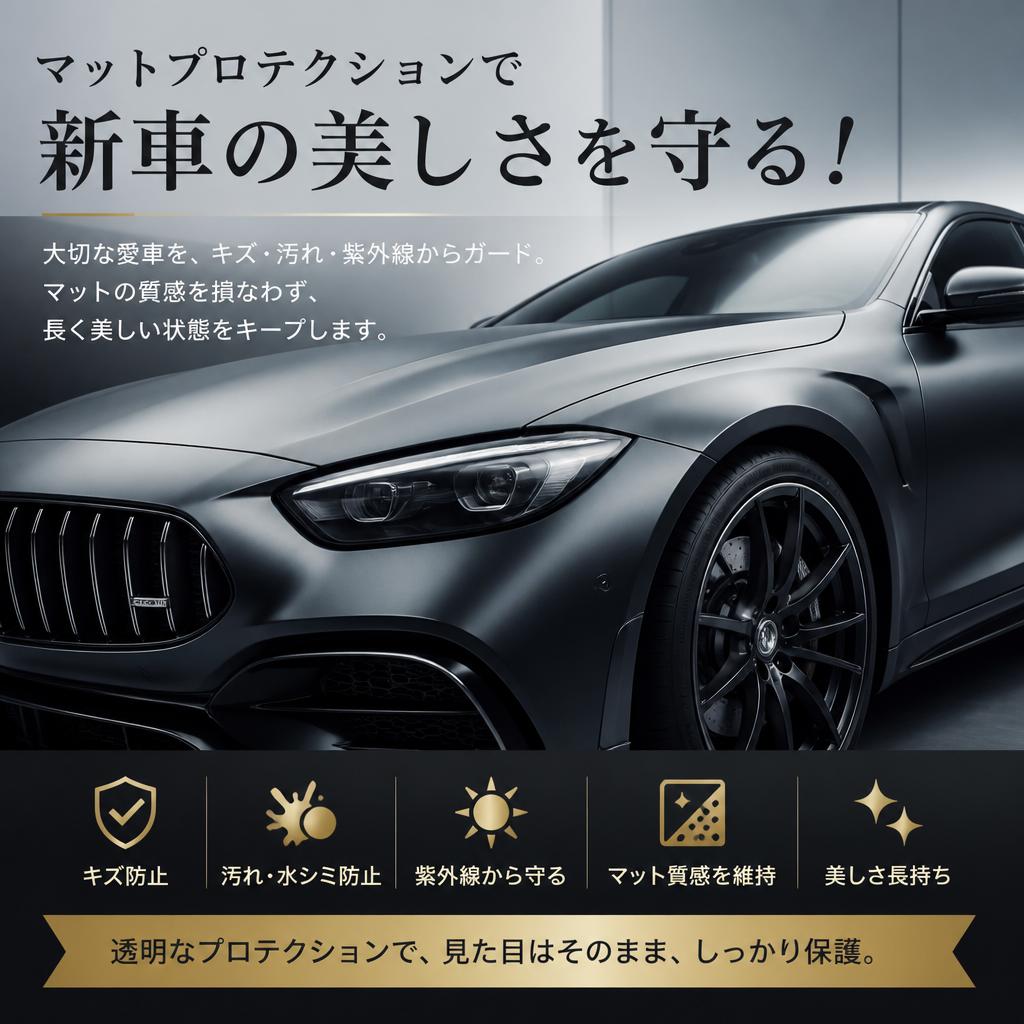 マットプロテクションで新車の美しさを守る！