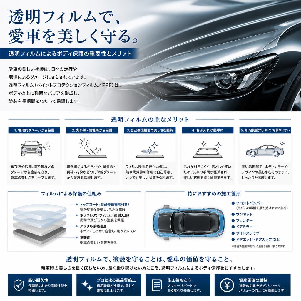 愛車のための透明フィルム